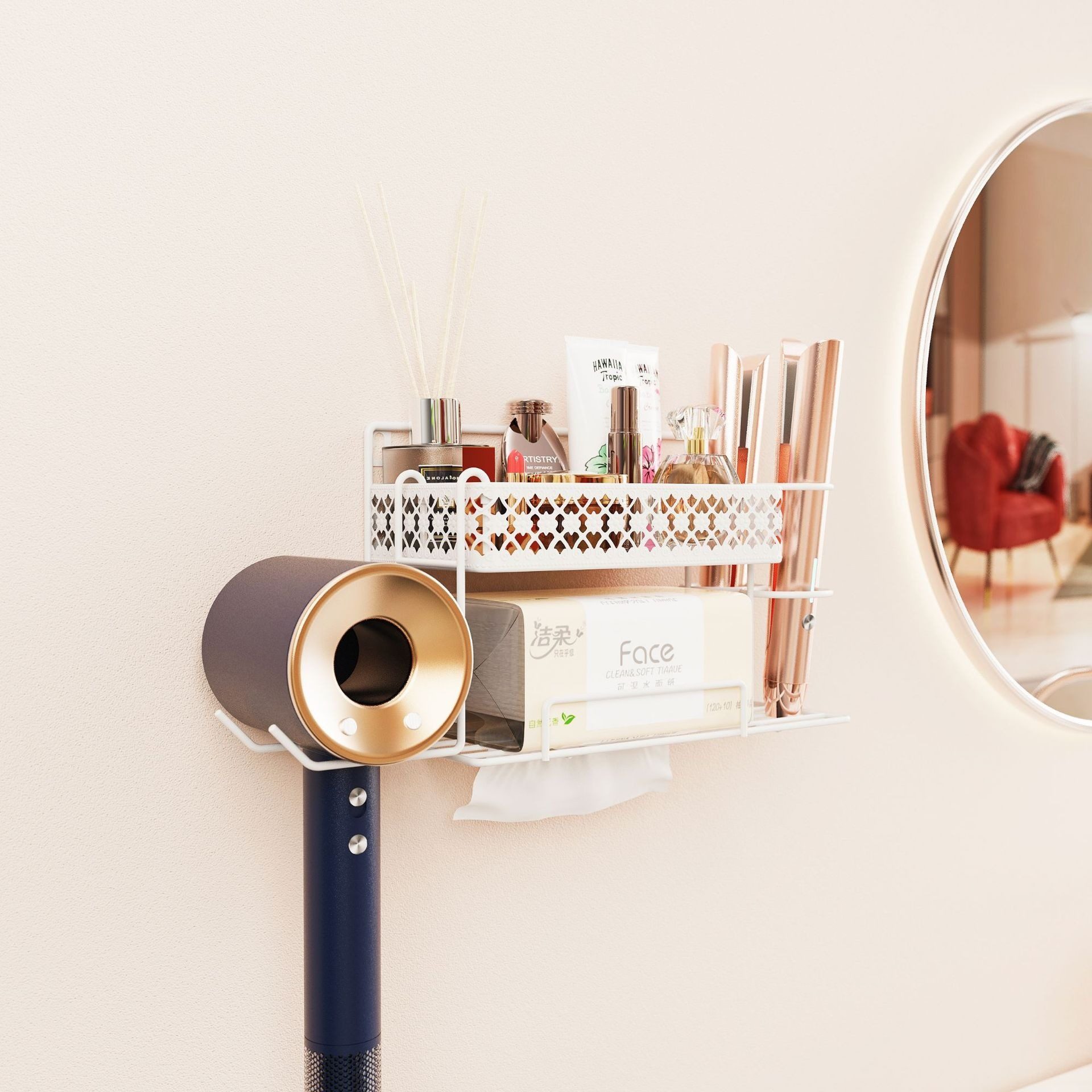 免打孔吹风机置物架 浴室吹风机放置架电吹风挂架风筒架 吹风筒架,淘宝优惠券,粉丝福利购,淘宝优惠卷