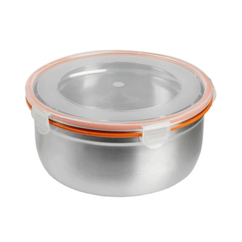 韩国进口304不锈钢保鲜盒便当密封圆形保温上班微波炉加热饭盒