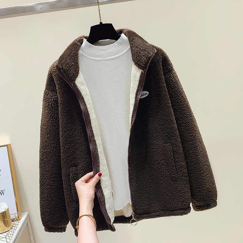 冬季女士一体羊羔毛棉衣