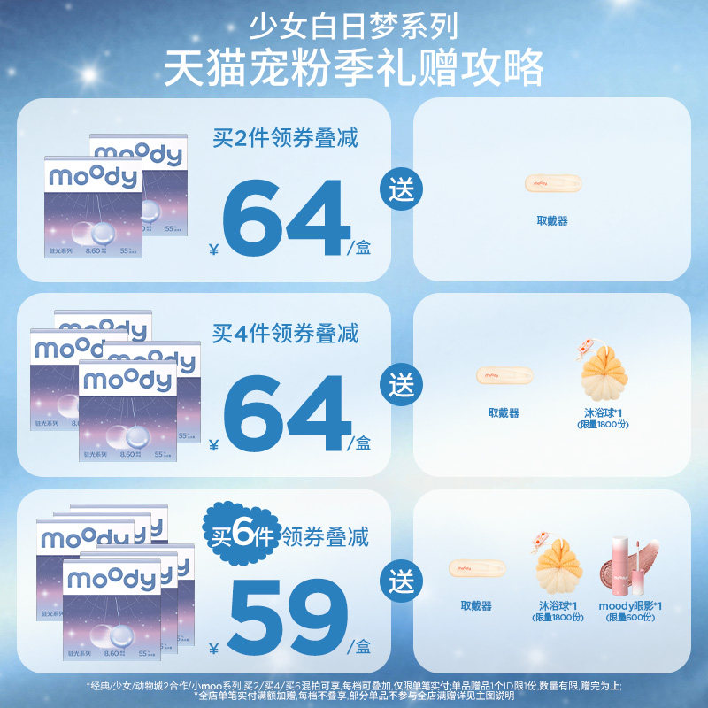 moody LineFriends联名美瞳日抛大直径新款隐形