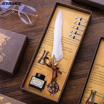 Dip Pen Fountain Pen Pen Gift Eu Style Retro Infinity Feather Pen Students with gift box sets Teachers Day gifts Gifts Practical Gifts Male Students Birthday Gifts for Mothers Day Graduation Gifts