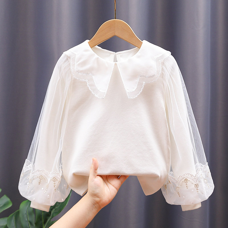 女童纯棉公主打底衫2026春秋冬款体恤加绒洋气蕾丝娃娃领内搭上衣,淘宝优惠券,粉丝福利购,淘宝优惠卷