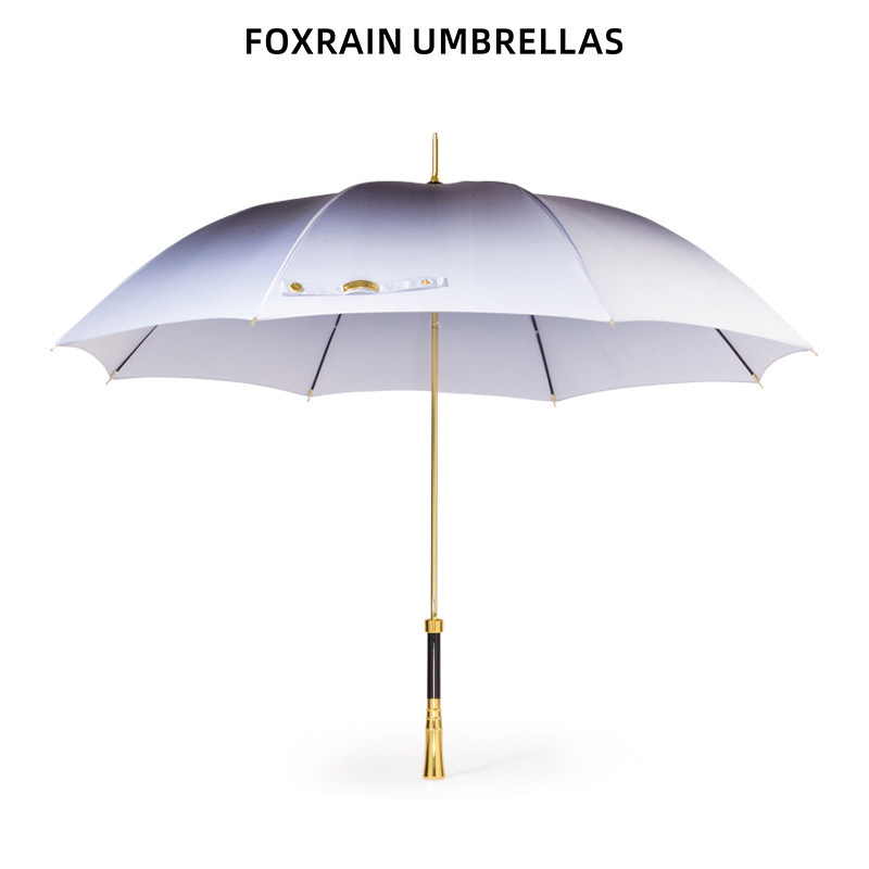 foxrain复古渐变长柄遮阳直杆英伦贵族高端高级感女晴雨伞高颜值 - 图2