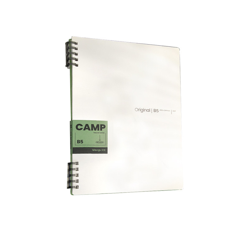 双色封面CAMP露营不硌手活页本B5简约高颜值笔记本本子A5硬壳线圈本可拆卸活页夹环扣外壳初中学生高中生专用