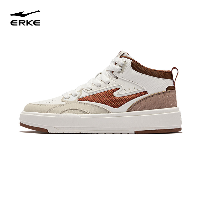 征服4|鸿星尔克板鞋高帮男鞋夏季皮面增高休闲鞋学生百搭运动鞋子,淘宝优惠券,粉丝福利购,淘宝优惠卷