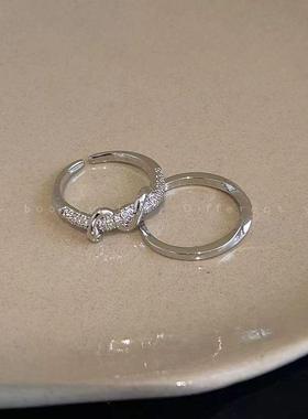 满钻轻奢灵蛇感轻奢戒指女学生党小众设计高级个性食指戒冷淡指环