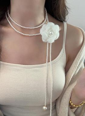 2024秋冬新款山茶花朵小香风腰链