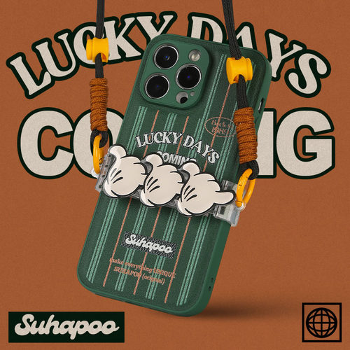 suhapoo壳内策展 条纹幸运6手机壳iPhone17promax苹果16原创13ins风15pro14plus全包美式复古条纹皮壳 - 图2