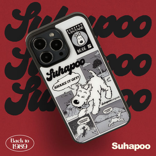 suhapoo壳内策展 甩掉烦恼丁丁狗磁吸附手机壳iPhone17promax苹果16原创13ins风14pro15plus全包美式复古 - 图0