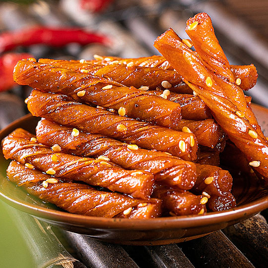 Zhou Changjiang Xiaodian Spicy Strips Bean Skin Snacks Bean Rolls Bean Tendons Dried Tofu Food Snack Packaging Bean Products Spicy Red