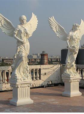 爱神翅膀情侣雕像四季光明天使雕塑大型玻璃钢人物艺术品装饰摆件