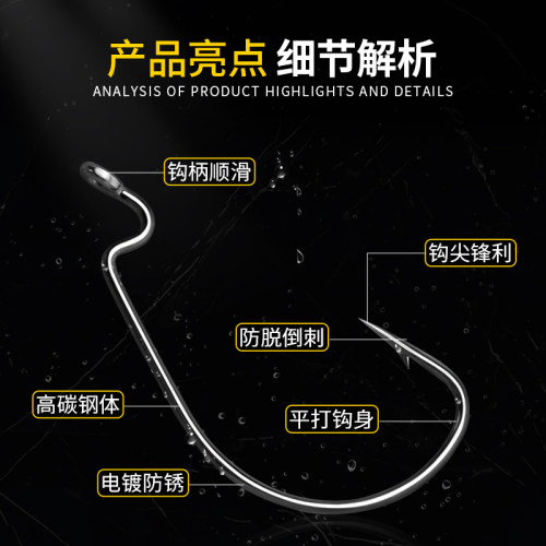 德州钓组路亚套装假饵尾软饵t配件全套曲柄钩倒钓防挂底软虫-图1