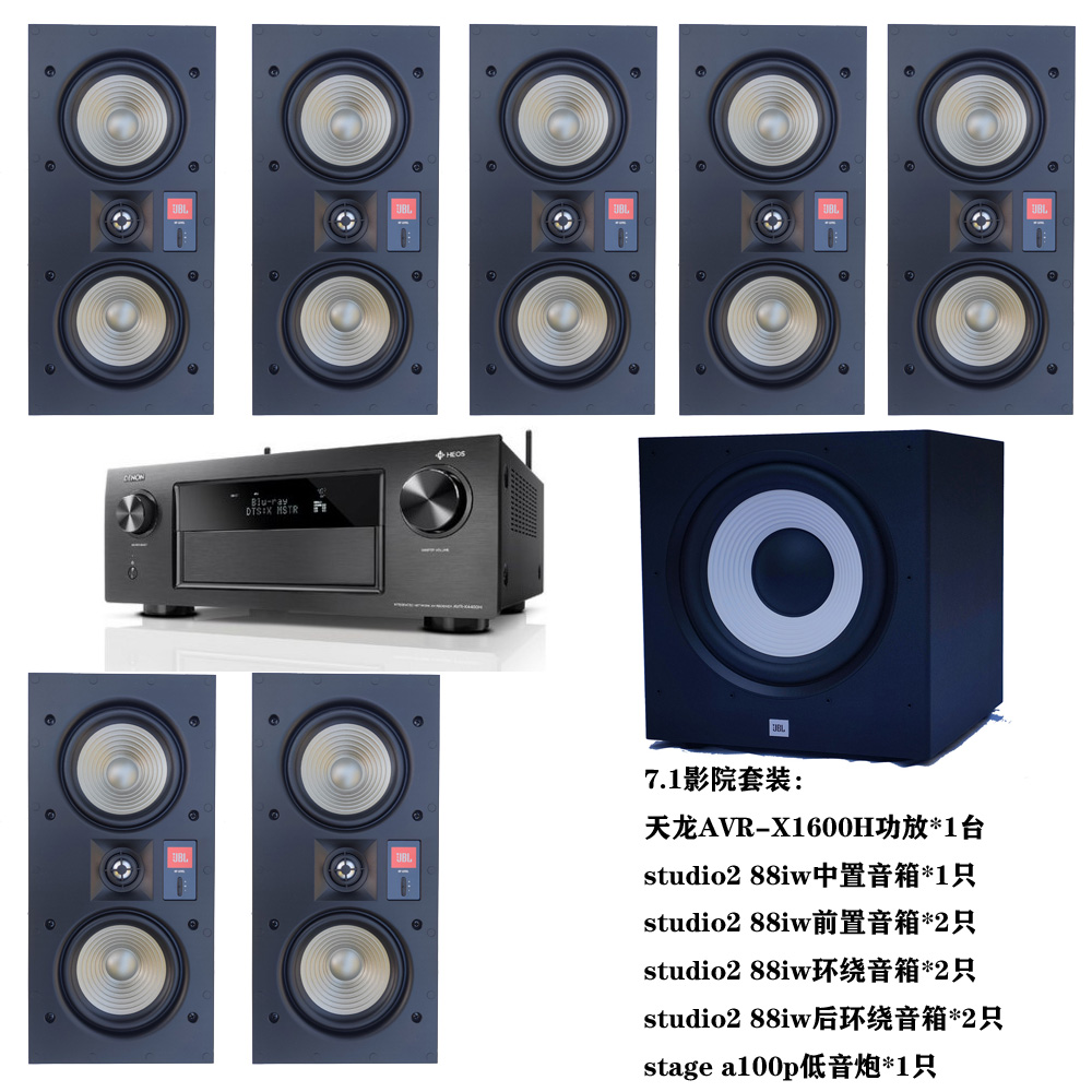 JBL studio2 8iw 6iw 8ic 88iw嵌入隐藏式5.1家庭影院音箱音 蓝牙 - 图1