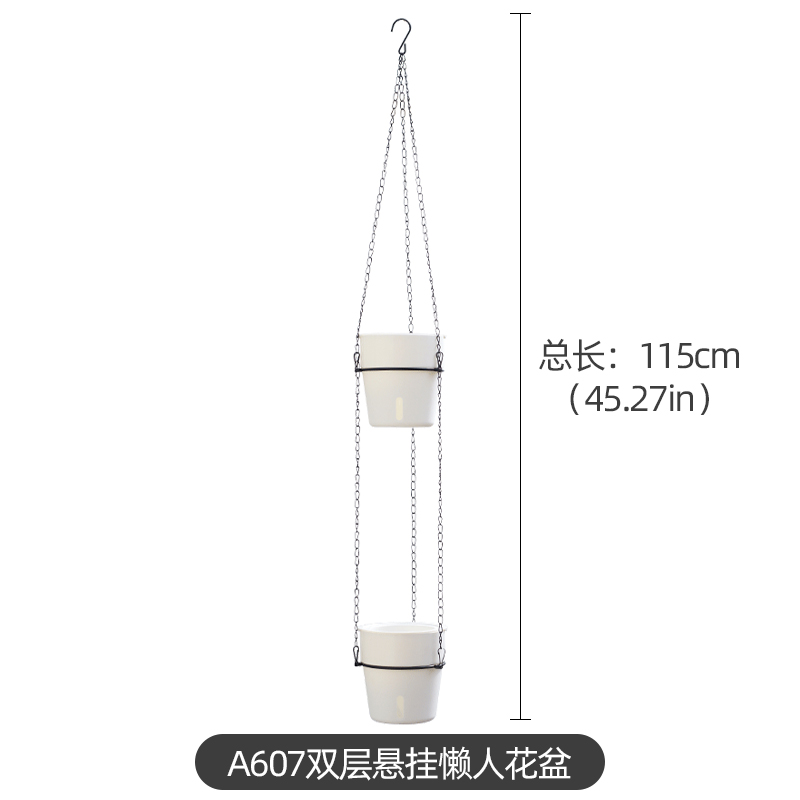 吊兰花盆悬挂式绿萝绿植懒人盆加厚塑料盆吊篮垂吊创意吊盆自吸水 - 图1