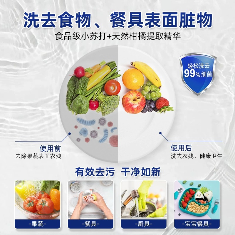 小苏打洗洁精家用厨房食品级进口洗碗液洗碟精果蔬净清洗剂实惠装-图0