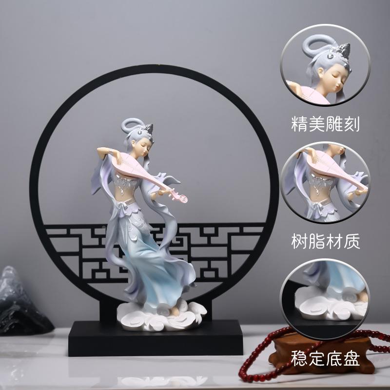 新款爆品敦煌飞天家居装饰结婚礼物国潮树脂桌面摆件定制