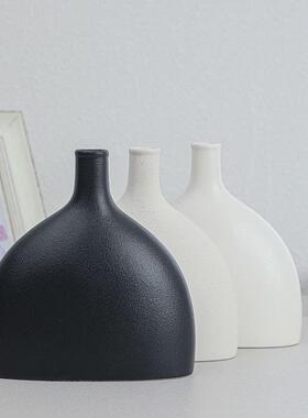 Ins陶瓷花瓶大容量圆扁扇形水培花器干花插创意婚庆酒店装饰摆件