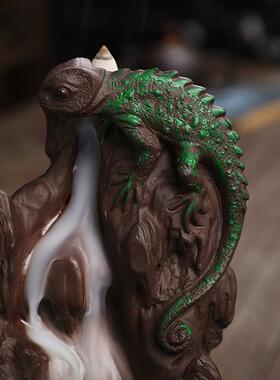 新品紫砂倒流香炉 北欧风格LED灯回流香薰炉家居摆件