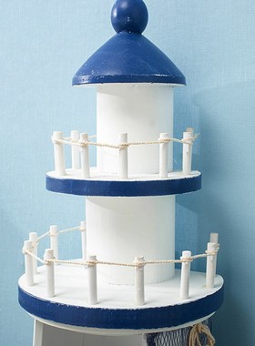 1米地中海家居风格装饰摆设实木灯塔CD架搁/展示柜展示架装饰定制