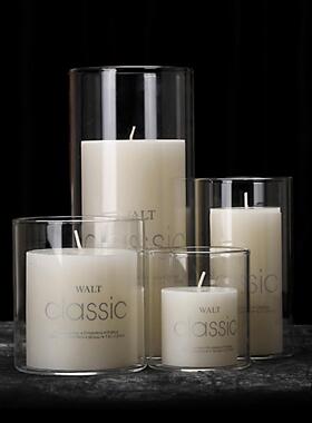 创意透明玻璃杯婚礼路引花瓶家居装饰香薰蜡烛台杯玻璃摆件不含盖