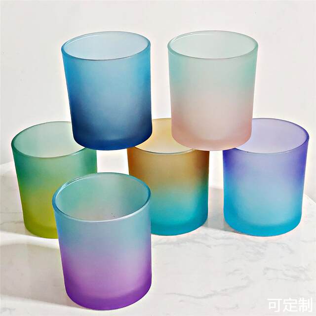 New product color gradient glass candle cup candy fragrant candle candle glass house house decoration