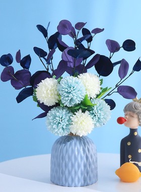 高档假花仿真花摆设餐桌花摆花轻奢干花花束茶几客厅花艺装饰定制