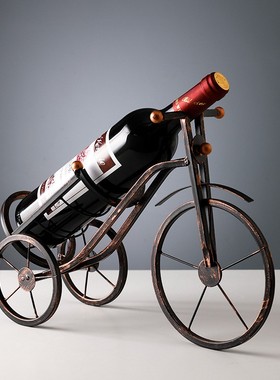 轻奢红酒架摆件家用红酒瓶酒柜装饰品餐桌家居铁艺工艺品创意定制