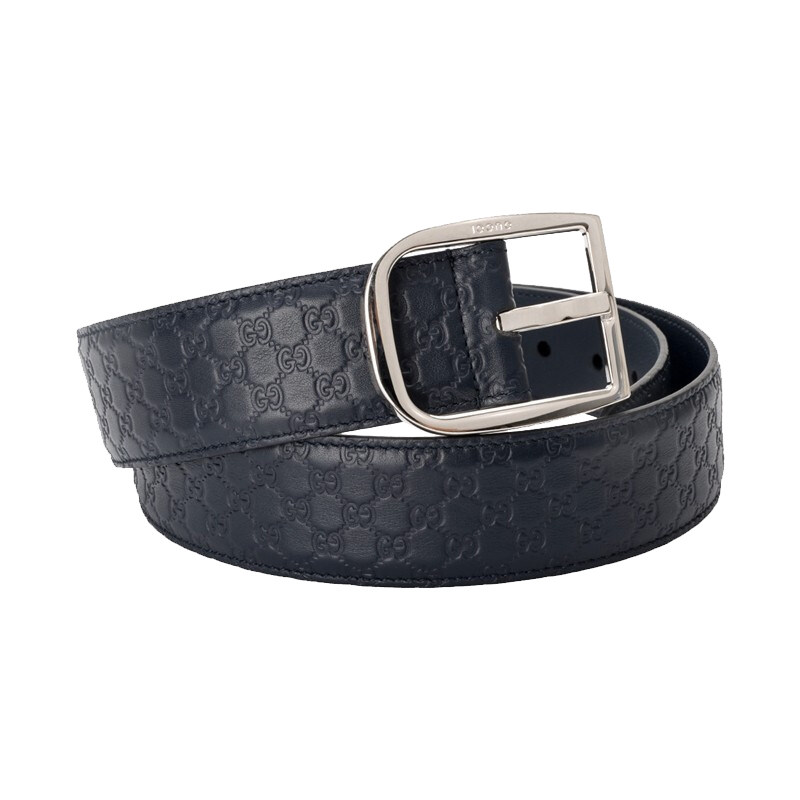 gucci男士经典百搭双g扣牛皮皮带 OEFASHION海外腰带/皮带/腰链