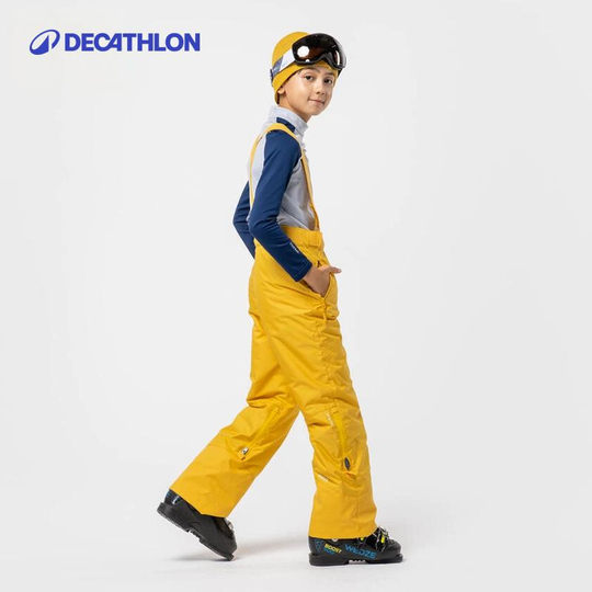 迪卡侬儿童滑雪裤背带加厚防水保暖男童女童单板双板棉裤秋冬KIDK