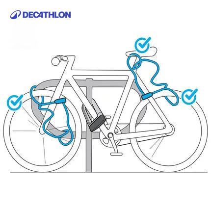 迪卡侬山地自行车锁防盗锁密码锁钢缆锁自行车配件KIDA - 图2
