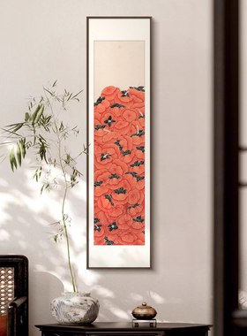 柿柿如意新中式背景墙装饰画