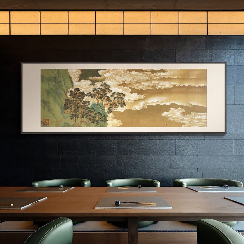 新中式祥云宫阙客厅沙发背景墙装饰画酒店民宿餐厅大气高端挂画,淘宝优惠券,粉丝福利购,淘宝优惠卷