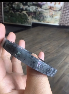 新疆和田玉和田青花籽料墨玉籽料点墨手镯玉镯60