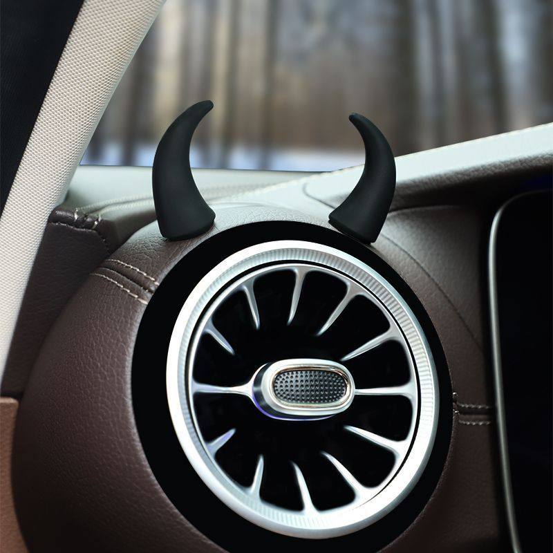 创意搞笑车载中控台显示屏小牛角方向盘恶魔角可爱汽车装饰品摆件,淘宝优惠券,粉丝福利购,淘宝优惠卷