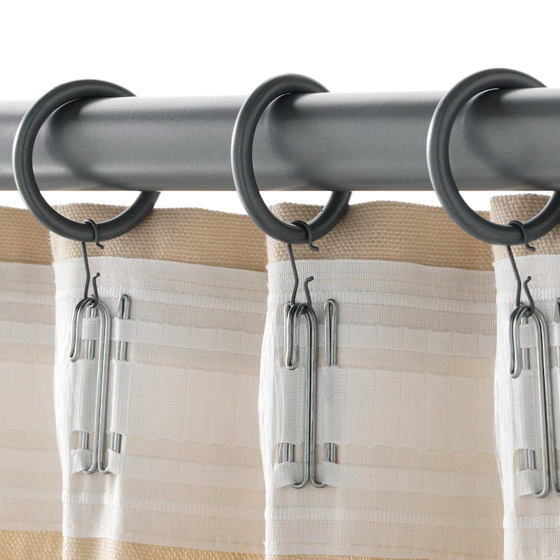IKEA宜家SYRLIG苏里窗帘环附挂钩环形窗帘杆配件白色挂环阳台 - 图2