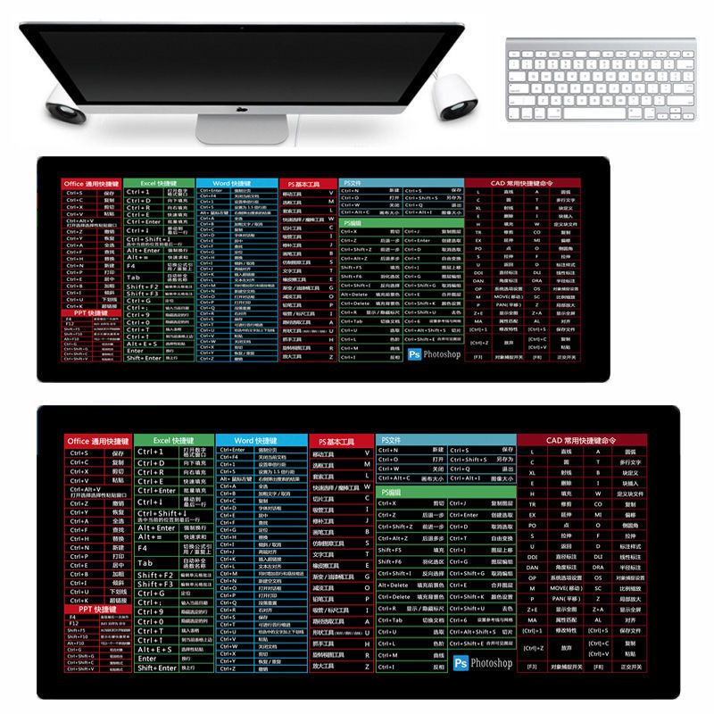 超大鼠标垫加厚办公快捷键大全 护腕大号ps做图cad电竞桌面键盘垫 - 图3