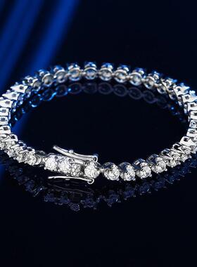 格尔诗高碳钻手链女士简约纯银ins小众设计超闪满钻锆石奢华爆款