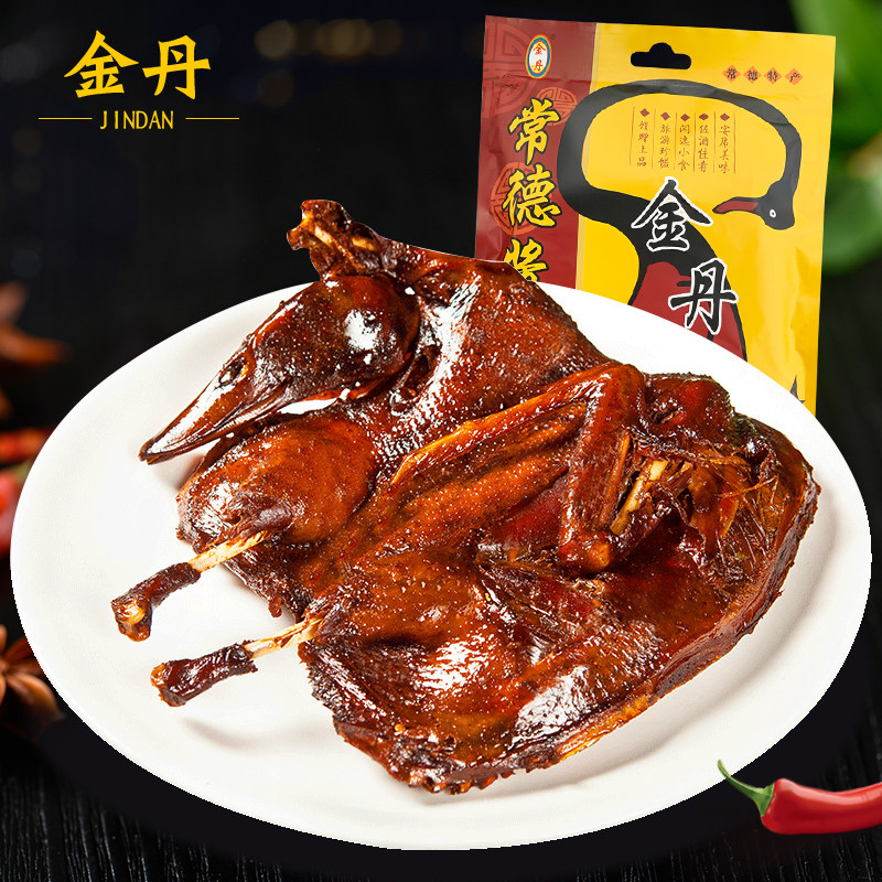 金丹酱板鸭湖南常德特产即食特辣风干卤味手撕老鸭肉香辣零食小吃