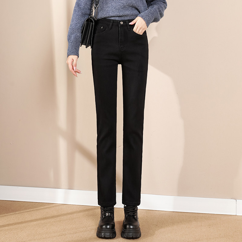 175高个子加绒烟管裤秋冬季牛仔裤 沐烟牛仔裤