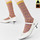 AR Leisure Garden Colorful Small Daisy Medium Stockings Combination Spring and Summer Crystal Glass Stockings Medium Stockings Gift for Women