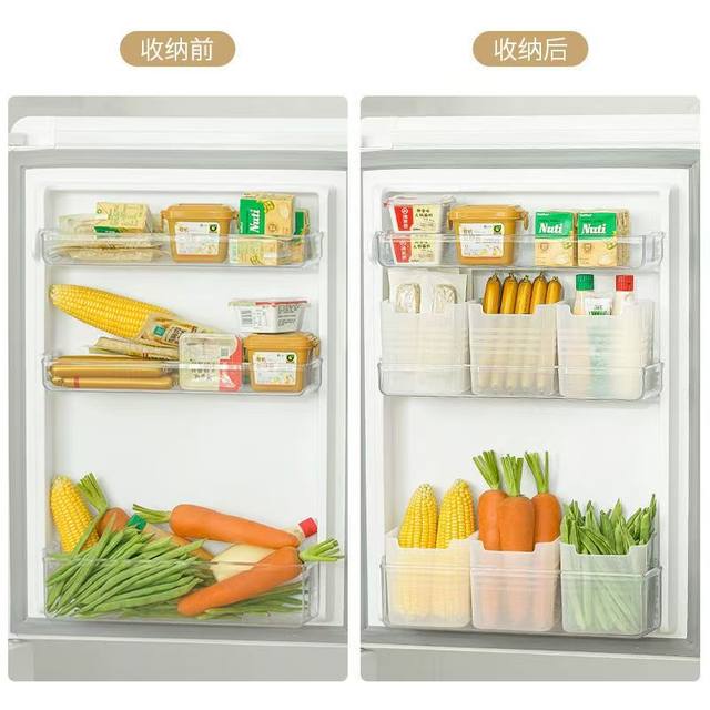 Refrigerator side door storage box is packaged and organized to preserve fresh storage