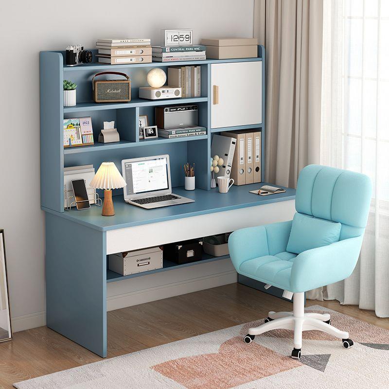 Student home study table children's desk bookshelf combination one-piece table and chair set simple bedroom children's writing table