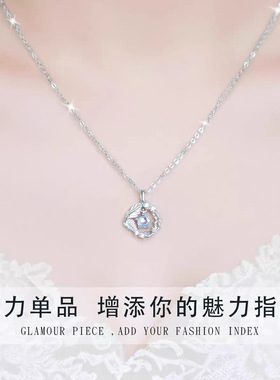 镀银蓝桉与鸟项链爆款轻奢礼物女