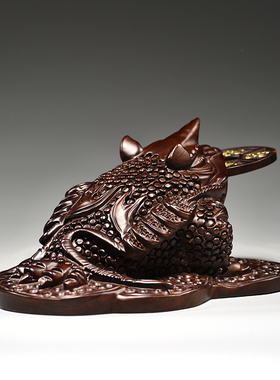 黑檀木雕金蟾摆件蟾蜍工艺礼品