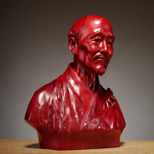 红花梨木人物雕刻摆件 弘一法师现代中式家居客厅摆设装饰工艺品 - 图1