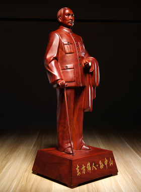 东方木雕伟人孙中山商务工艺品