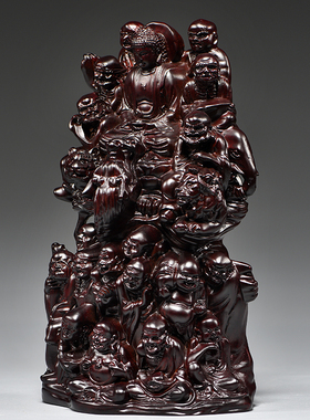 黑檀木十八罗汉客厅十八罗汉摆件