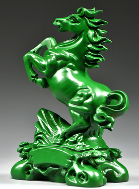 绿色客厅摆件实木祝福新古典