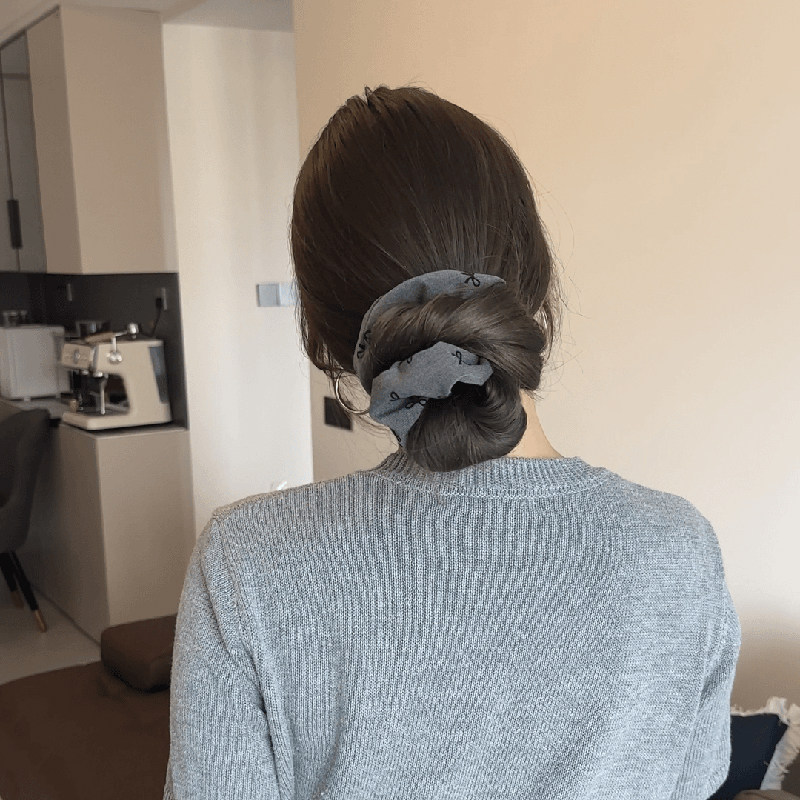 灰色格雷系蝴蝶结方形大肠发圈女头绳高级感丸子头发绳扎马尾发饰,淘宝优惠券,粉丝福利购,淘宝优惠卷