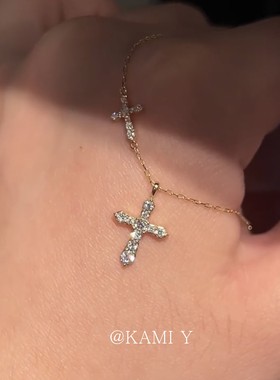 超闪锆石十字架吊坠项链